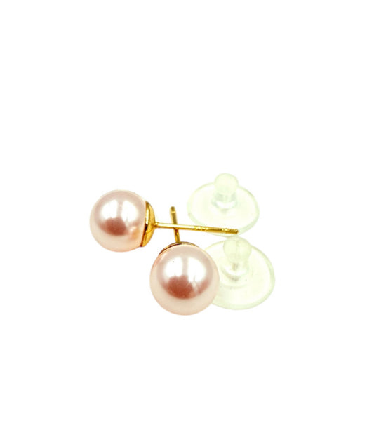 J7059P - Real Pearl Light Pink Stud Earring