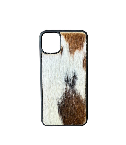 A8351 - IPhone 11 Pro Max Hair on Hide Leather w Rubber Case
