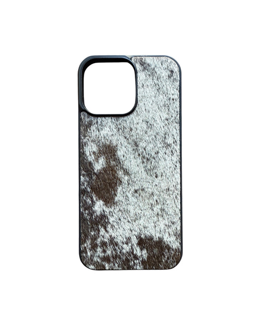 A8816 - IPhone 16 Pro Max Hair on Hide Leather w Rubber Case - Rawhide Western Wear 