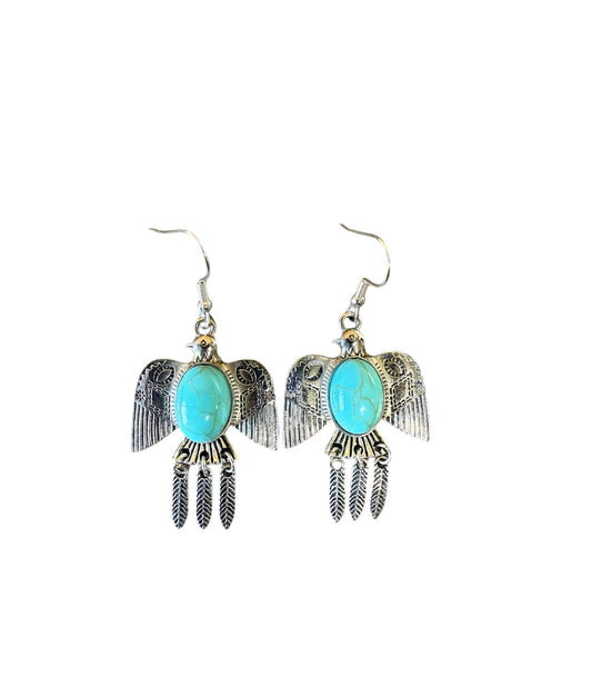 J7076C - Thunderbird Turquoise  Earrings