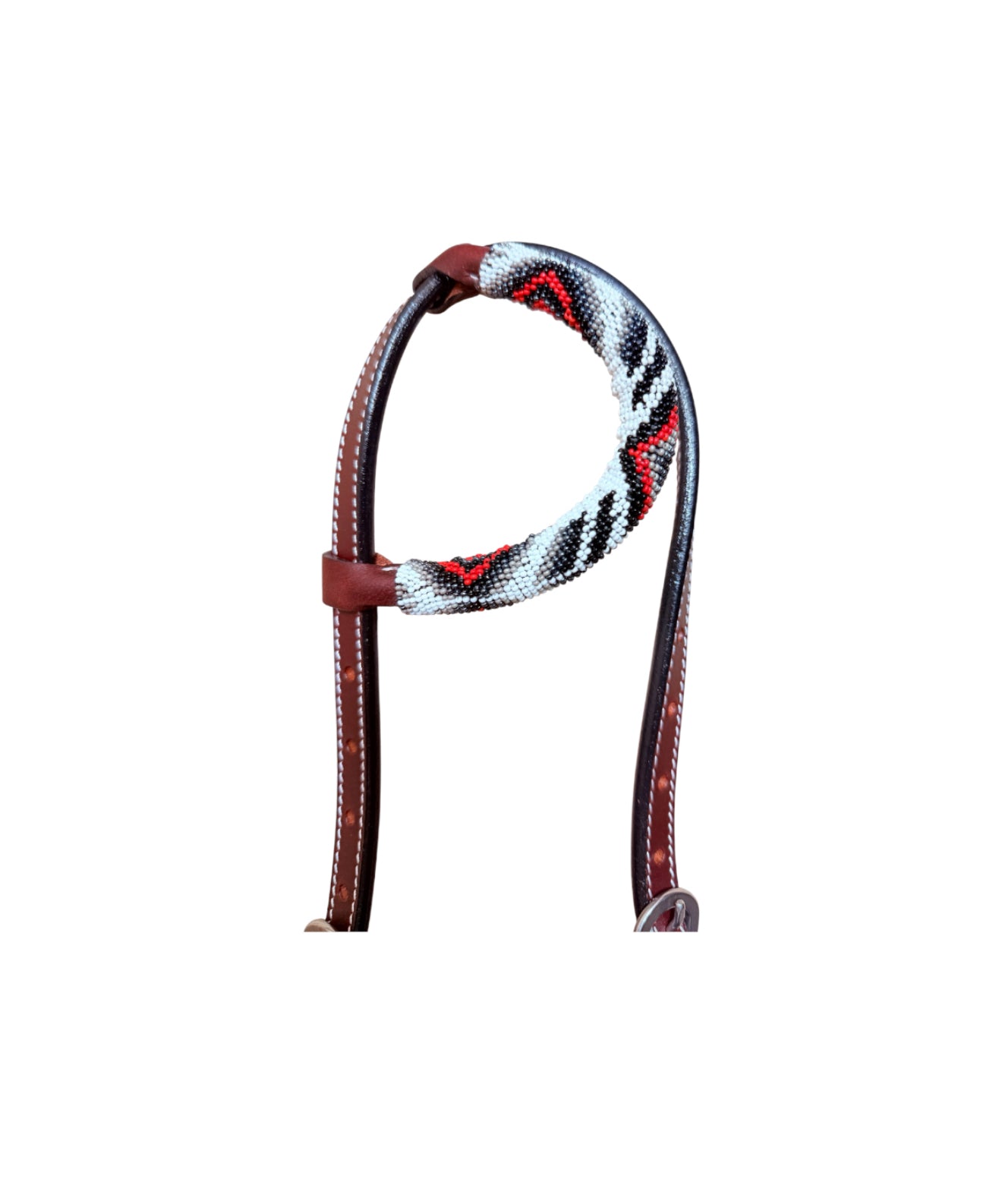 T5571A - Beaded One Ear Western Bridle Cob-Full