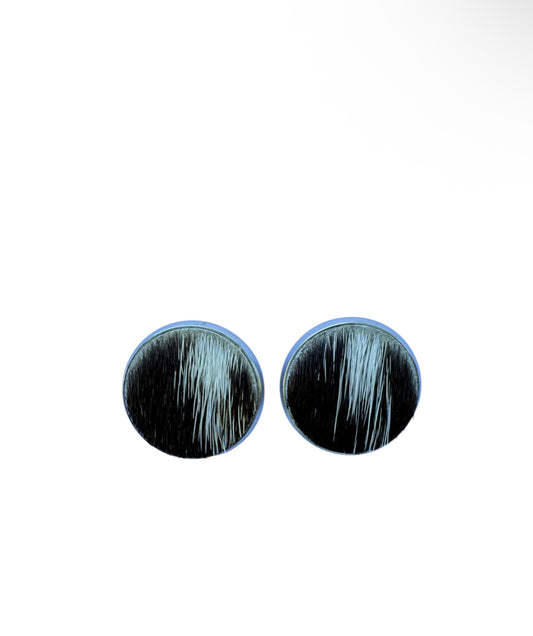 J7051C - Round Hide Stud Earrings
