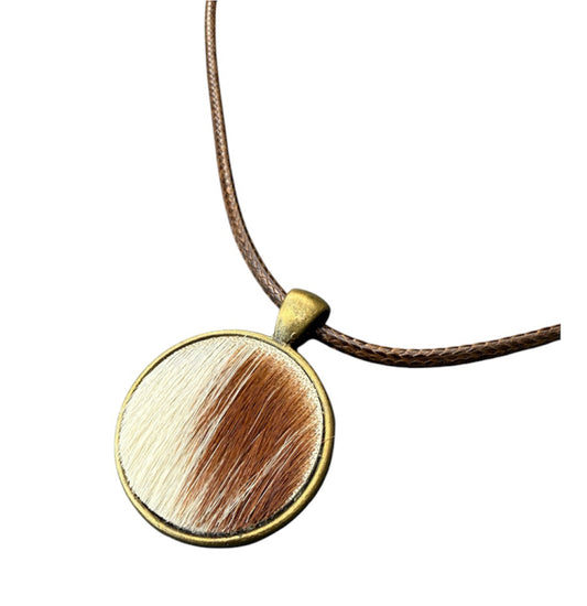 J7049 - 100% Cowhide Pendant Necklace