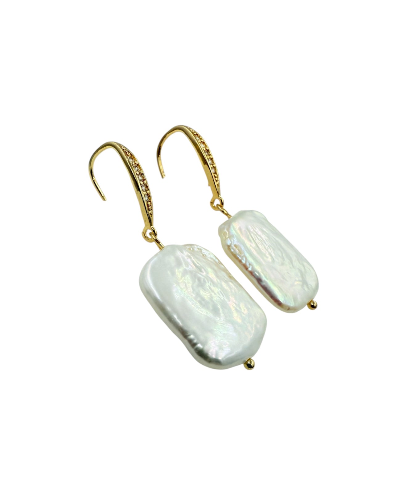 J7111 - Real Pearl White Baroque Dangle Earrings - Rawhide Western Wear 