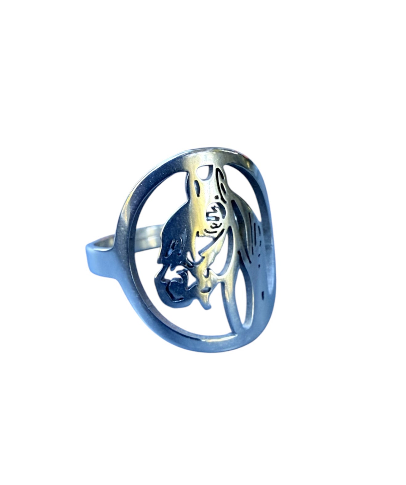 J6728 - Western Design Stainless Steel Horse Ring