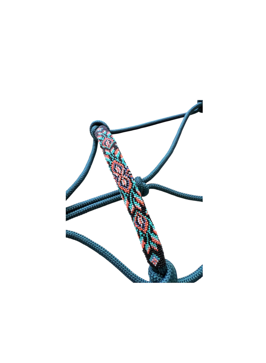 T5572GR - Beaded Rope Halter with Detachable Lead Rope – Cob to Full