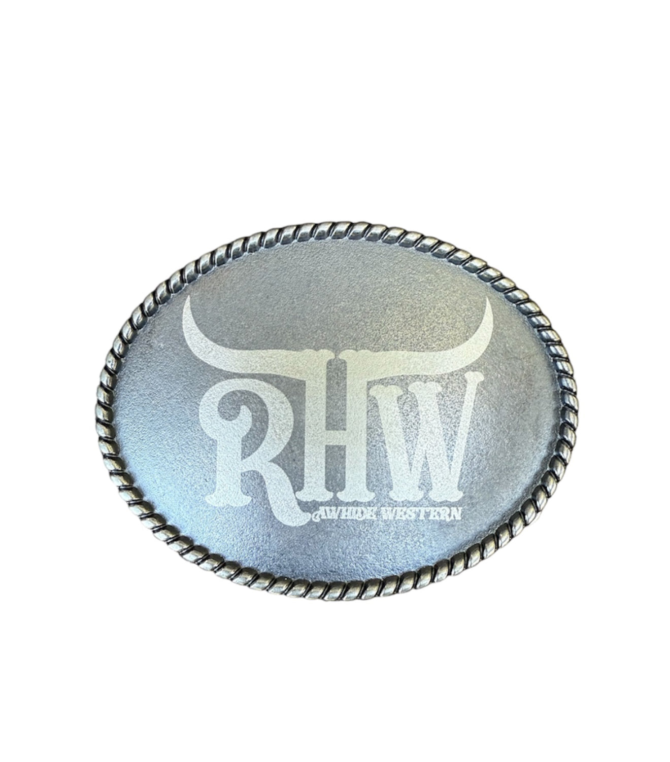 P4205A - Silver Antique Colour Western Buckle w Laser RTW insert