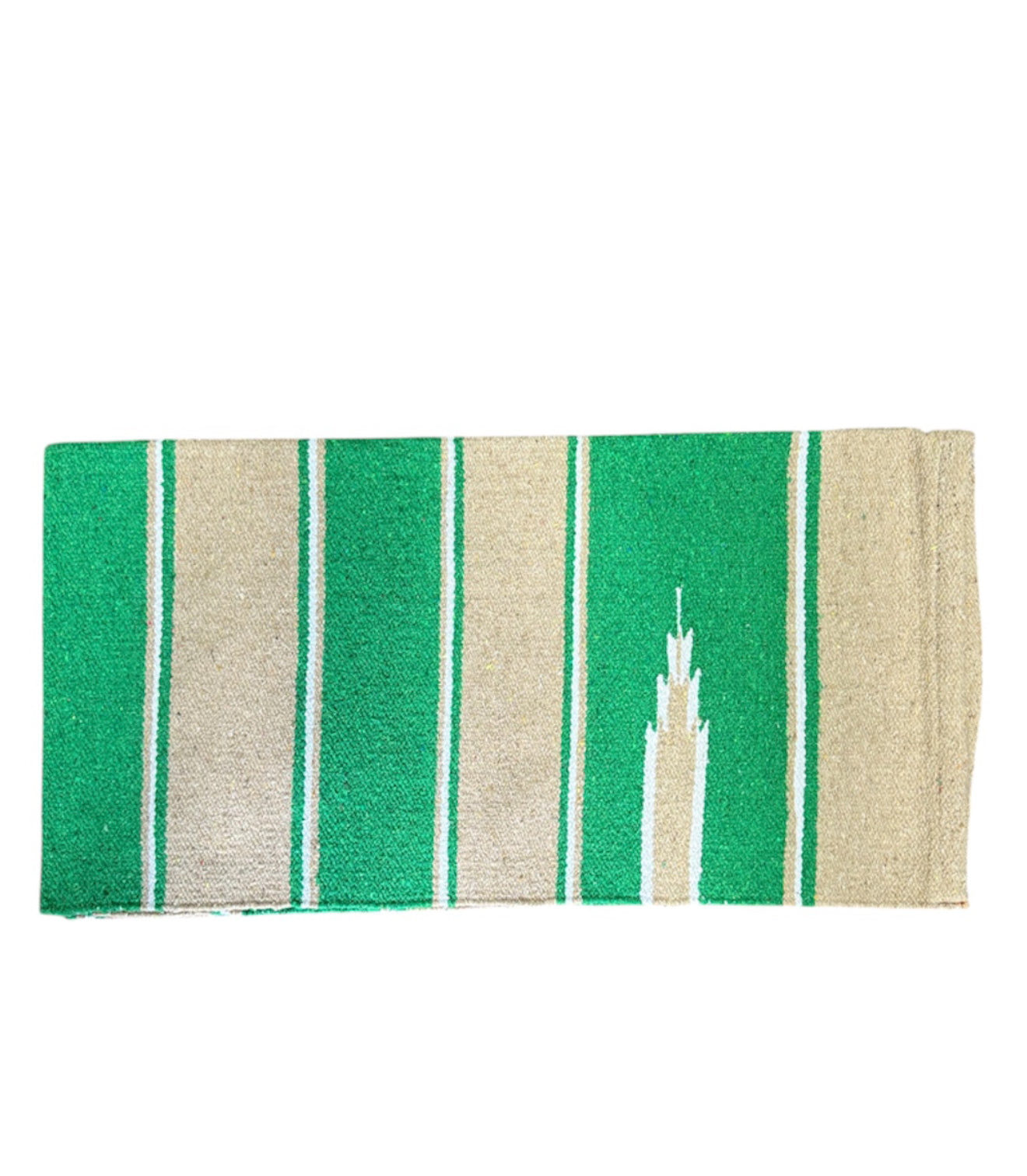 090019GC - Green / Cream Navajo Single Weave 30"x 60" - Rawhide Western Wear 