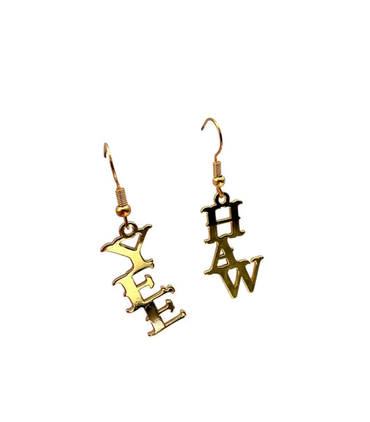 J7040 - Gold Colour Dangle Earrings Highly Reflective