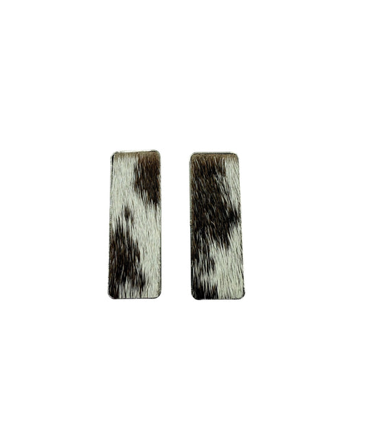 J6974 - Rectangle Hide Stud Earrings - Rawhide Western Wear 