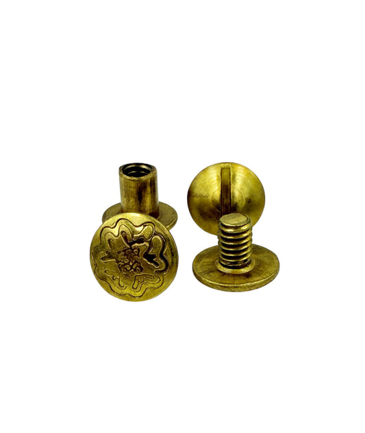 A8973 - 7mm Chicago Screw Floral Embossed