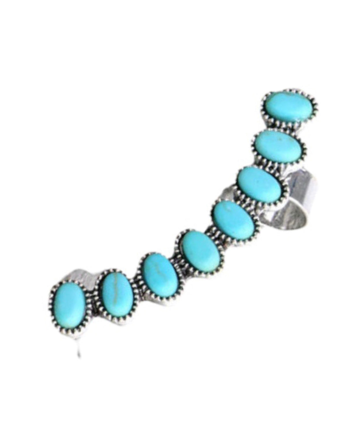 J6679TQ - Western Stone Curved Bar Ear Cuff Earrings