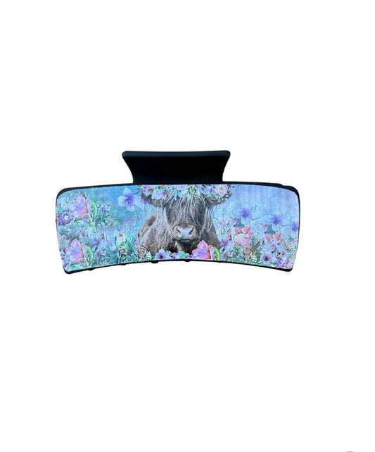 J6621A - Western Highland Cow Hair Claw Clip - Rawhide Western Wear 