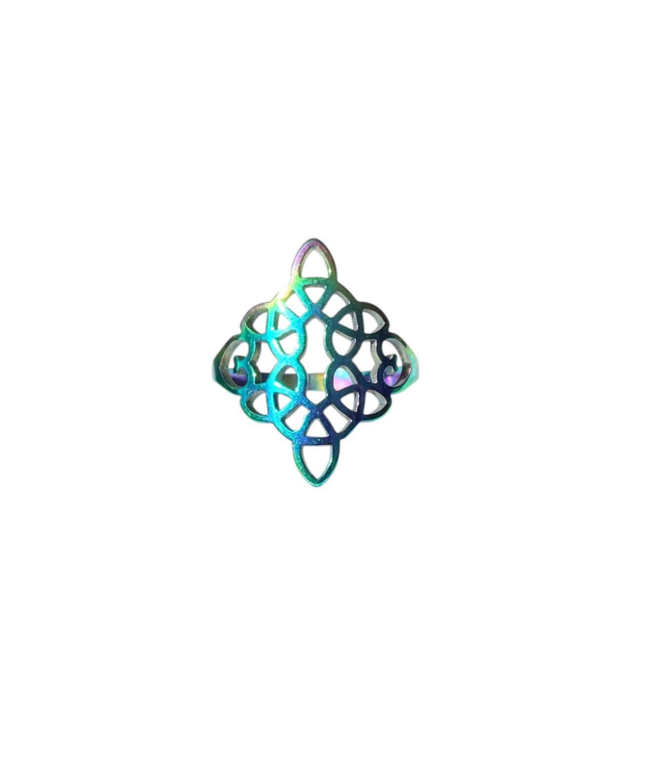 J7165C - Petrol Colour S/S Western Style Ring