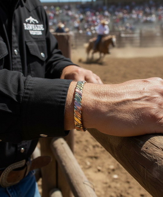 J6885 - Copper Twist Bangle 3/4 w Magnets