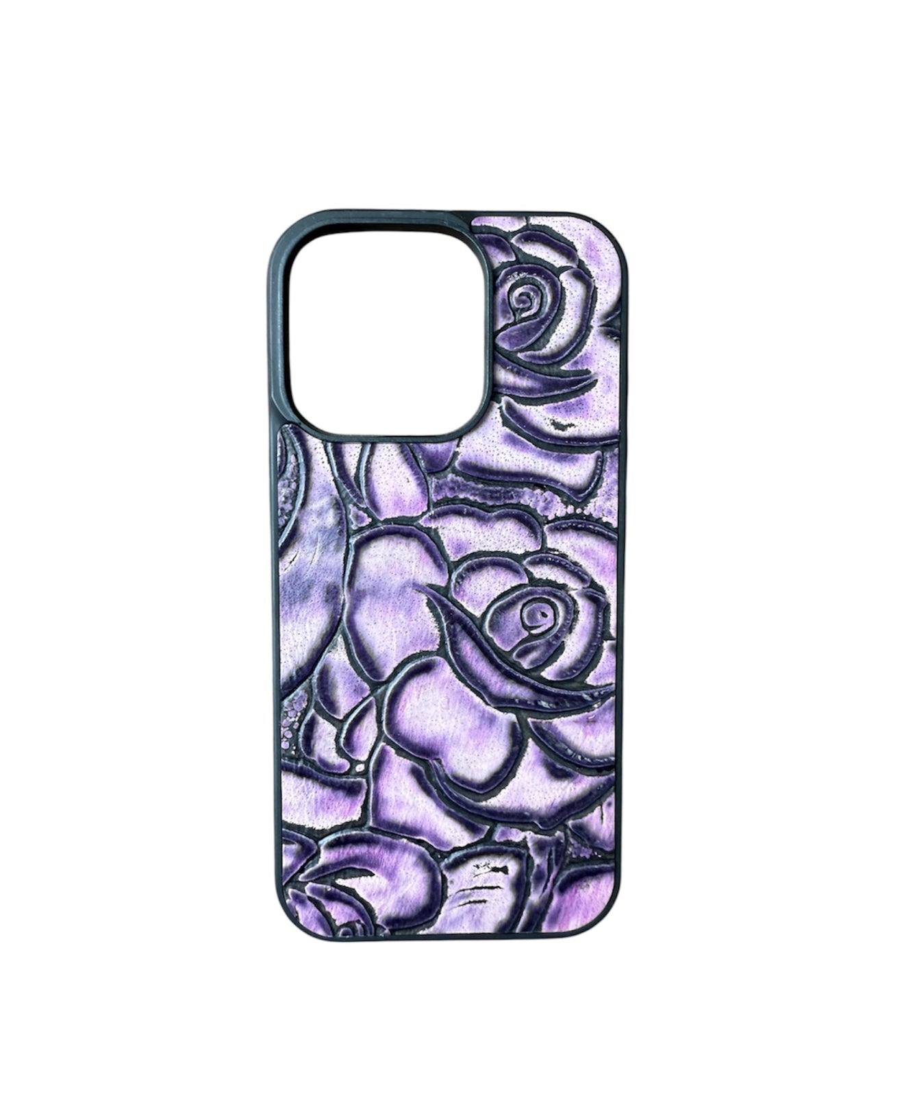 A8807 - IPhone 16 Pro Tooled Leather w Rubber Case - Rawhide Western Wear 