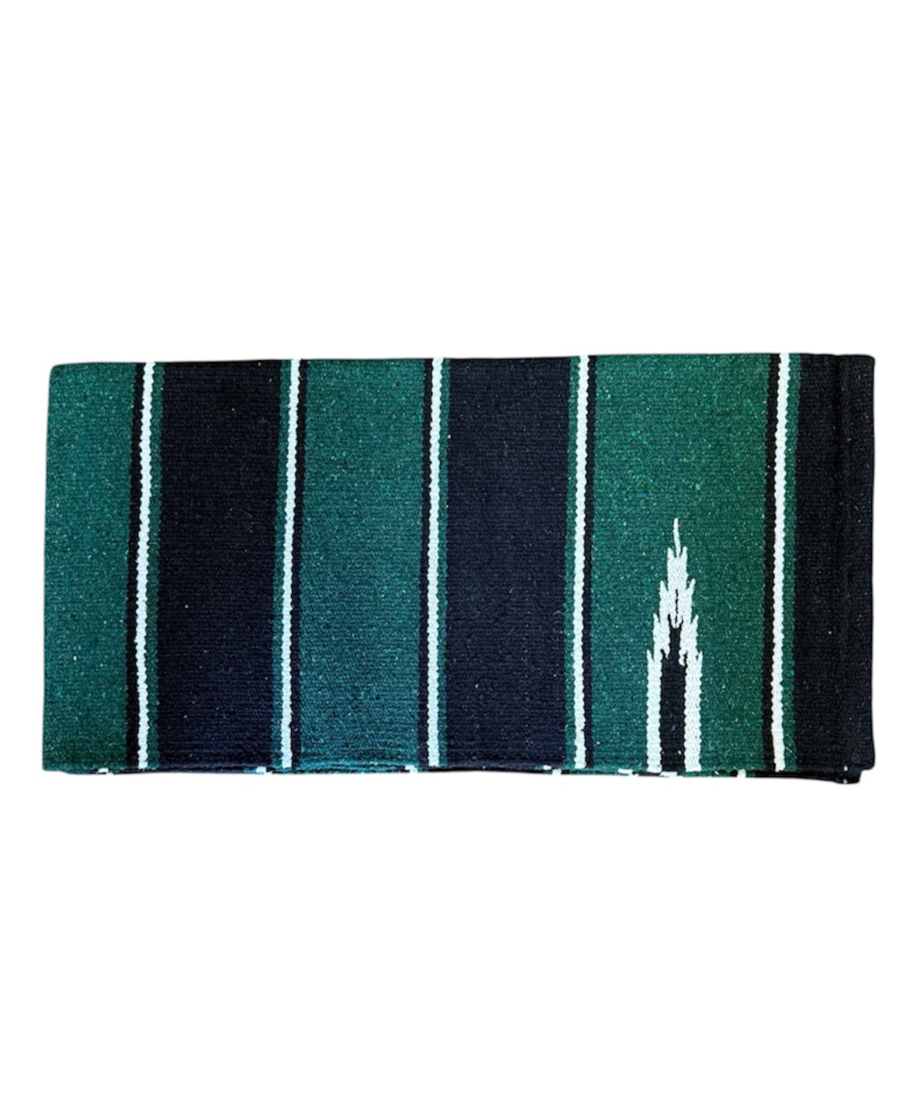 090019BG - Black / Green Navajo Single Weave 30"x 60" - Rawhide Western Wear 