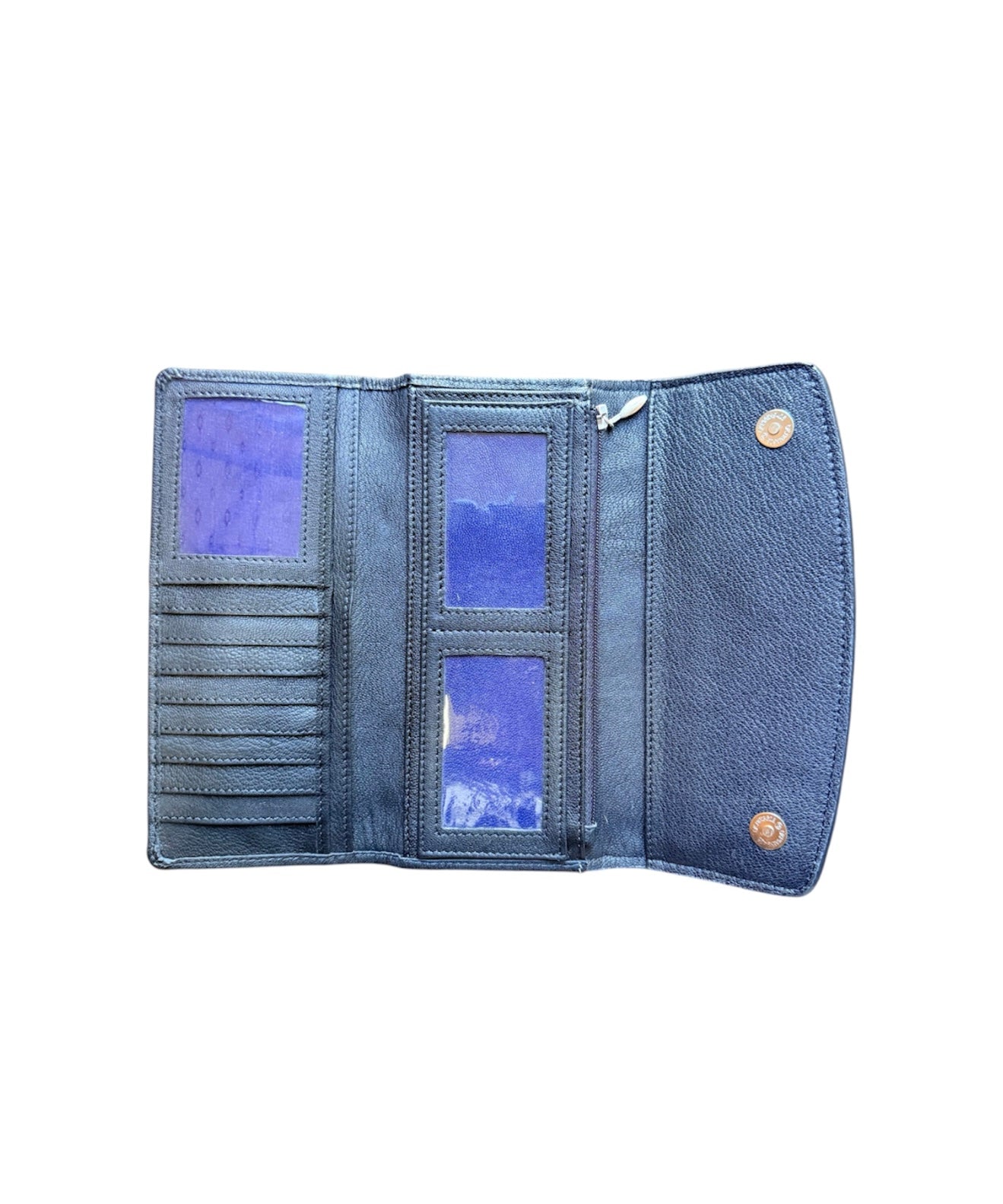 AW23BK - Tooled Hair-On-Hide Wallet