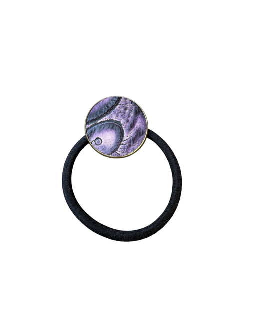 A8683 - Real Tooled Leather Bezel Hair Tie - Rawhide Western Wear 
