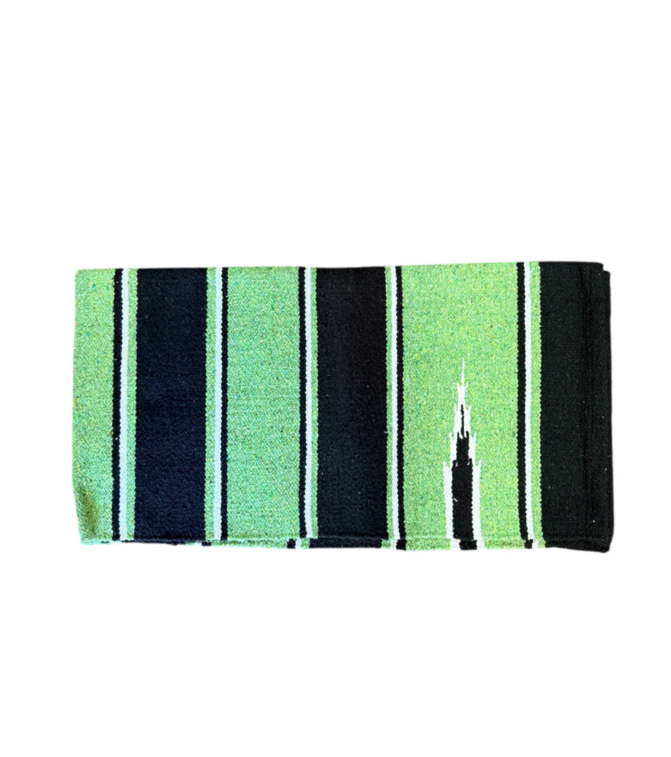 090019BA - Black & Green Apple Navajo Single Weave 30"x 60"