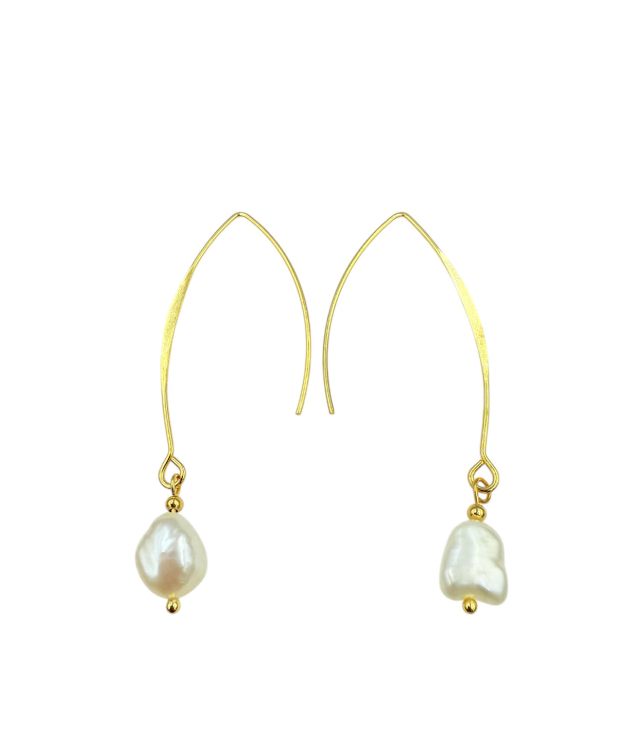 J7064 - Real Pearl Hook Dangle Earring