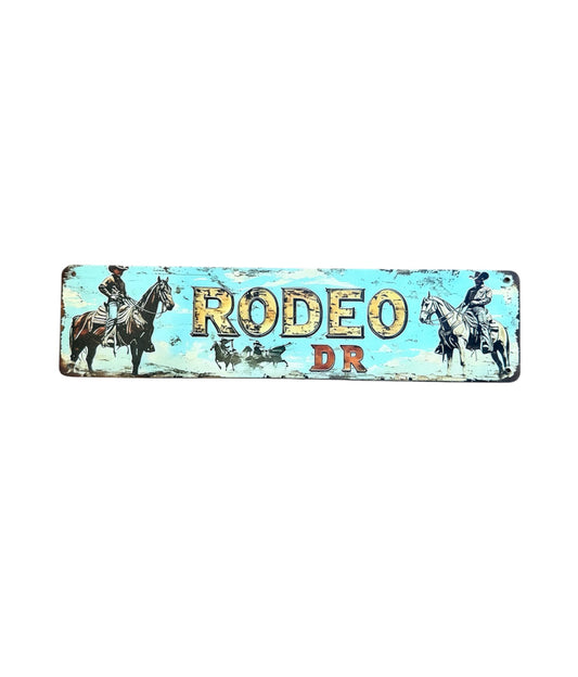 A8912D - Rodeo Dr. Print Light Wooden Street Sign