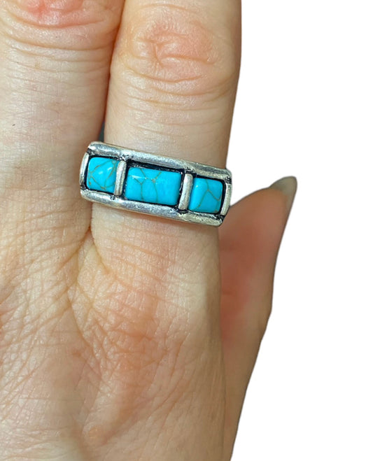 J6719 - Western Style Stone Cuff Ring