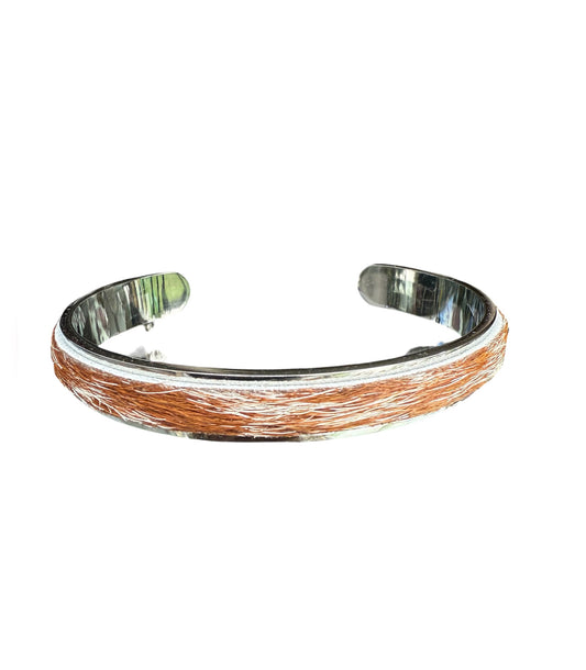J6848 - Solid/Stainless Steel 3/4 Bangle Cowhide
