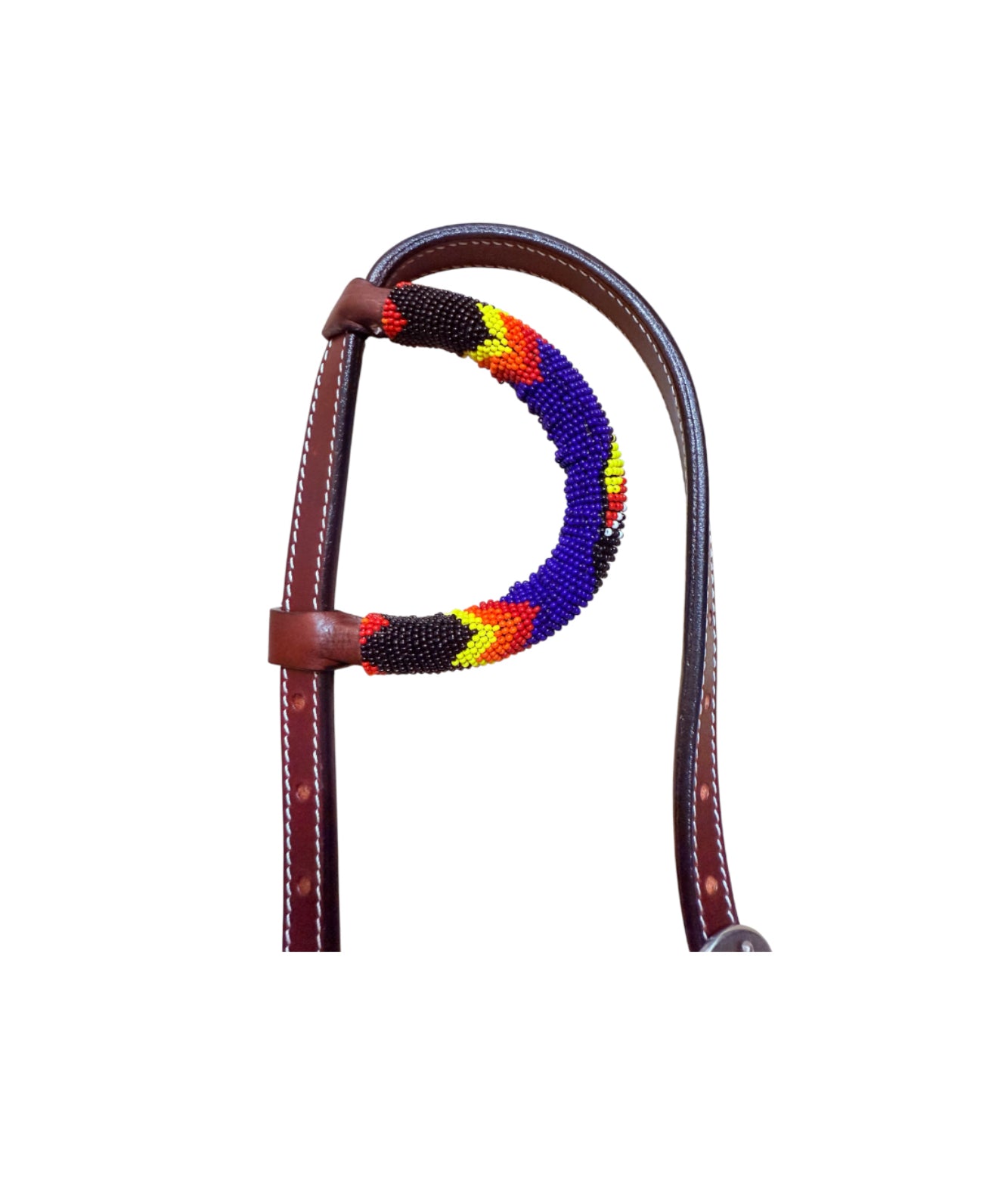 T5571E - Beaded One Ear Western Bridle Cob-Full