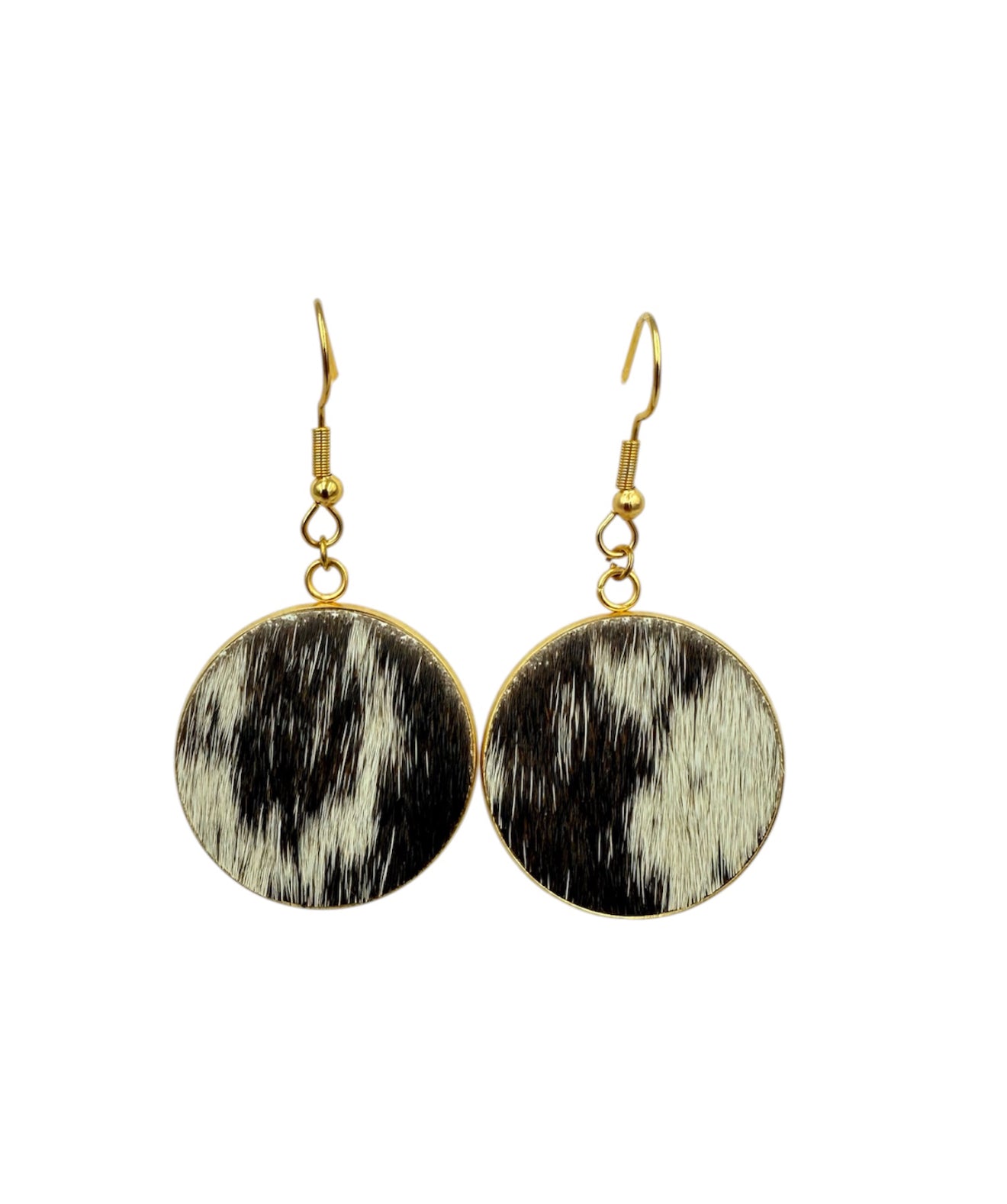 J7124 - Round Hide Fishhook Earrings