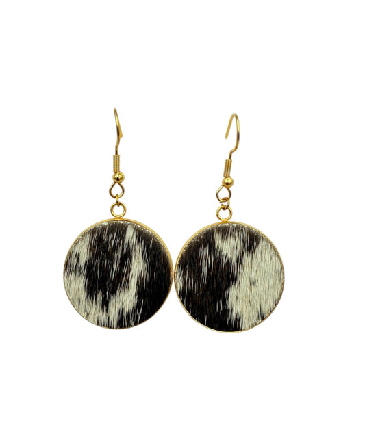 J7124 - Round Hide Fishhook Earrings