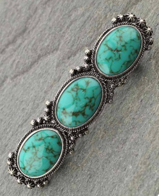 J6652 - Western Turquoise Hair Clip Pin
