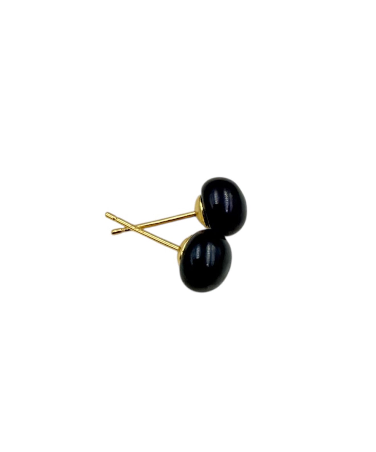 J7106 - Real Pearl Black Button Stud Earring - Rawhide Western Wear 