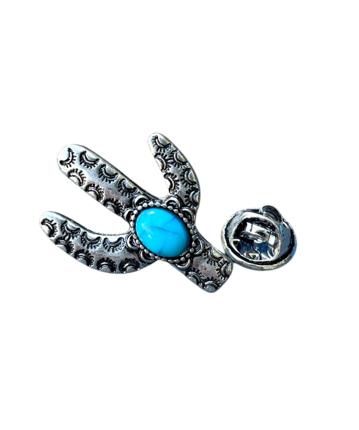 J6671  - Western Cactus Stone Hat Pin