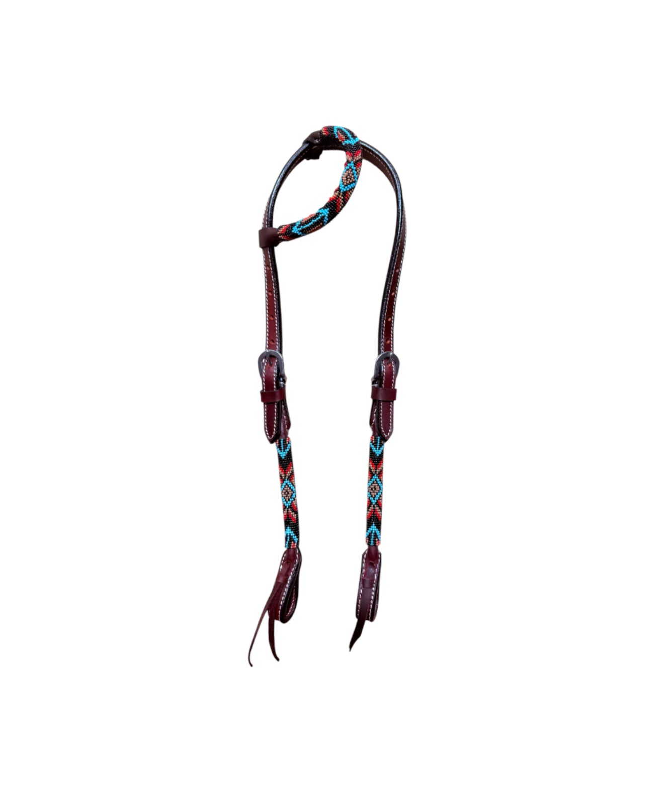 T5571G - Beaded One Ear Western Bridle Cob-Full