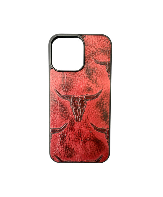 A8821 - IPhone 16 Pro Max Tooled Leather w Rubber Case - Rawhide Western Wear 