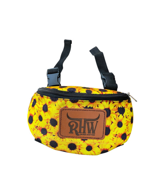 177201 - Sunflower Print Insulated Nylon Saddle Pouch