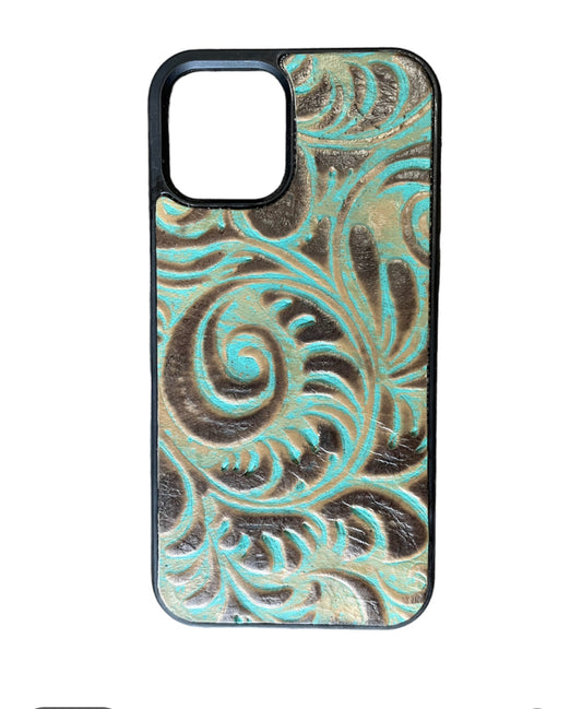 A8583 - IPhone 12 / 12Pro Tooled Leather Case