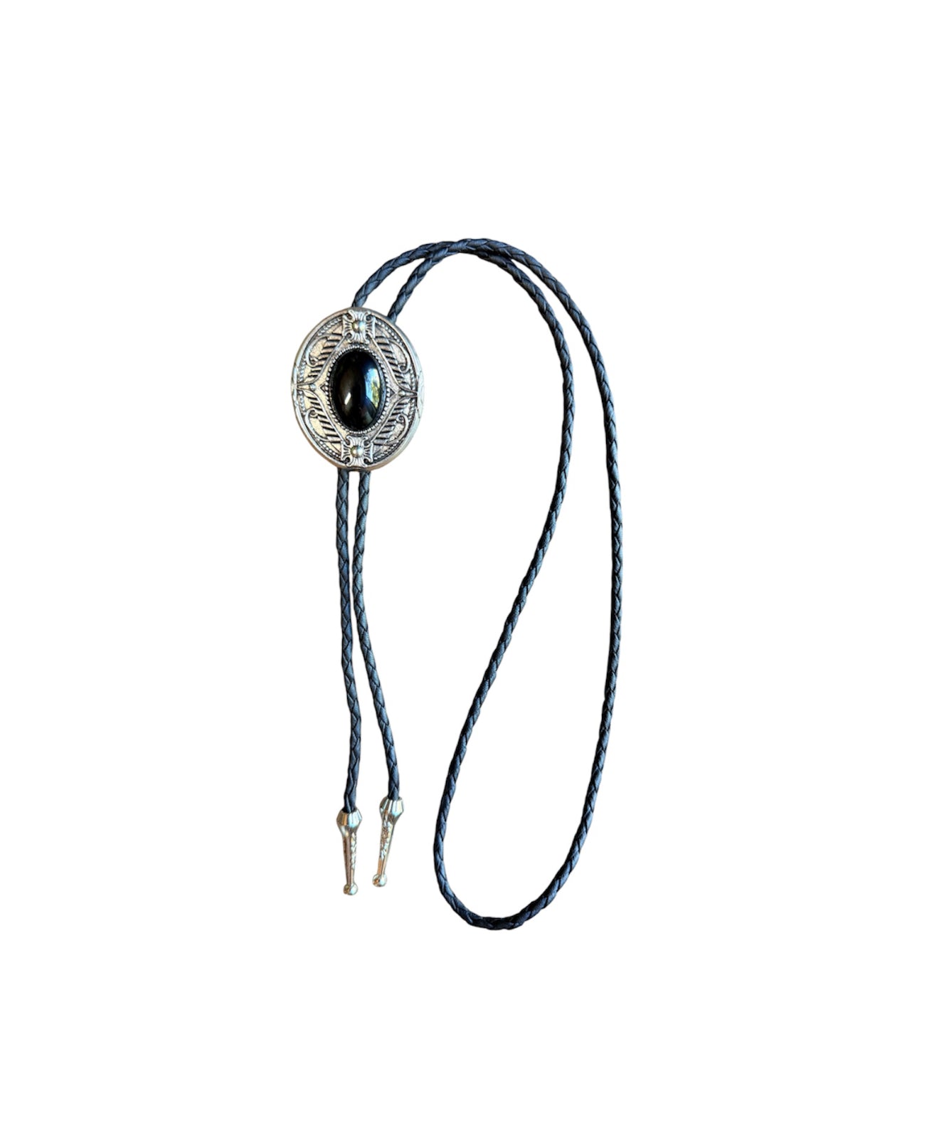 J7084 - Bolo Tie w Blue Bead - Rawhide Western Wear 