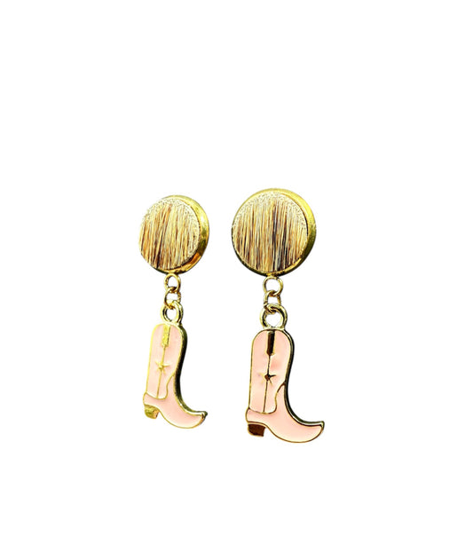 J7017C - 100% Hair on Hide Stud Dangle Earrings