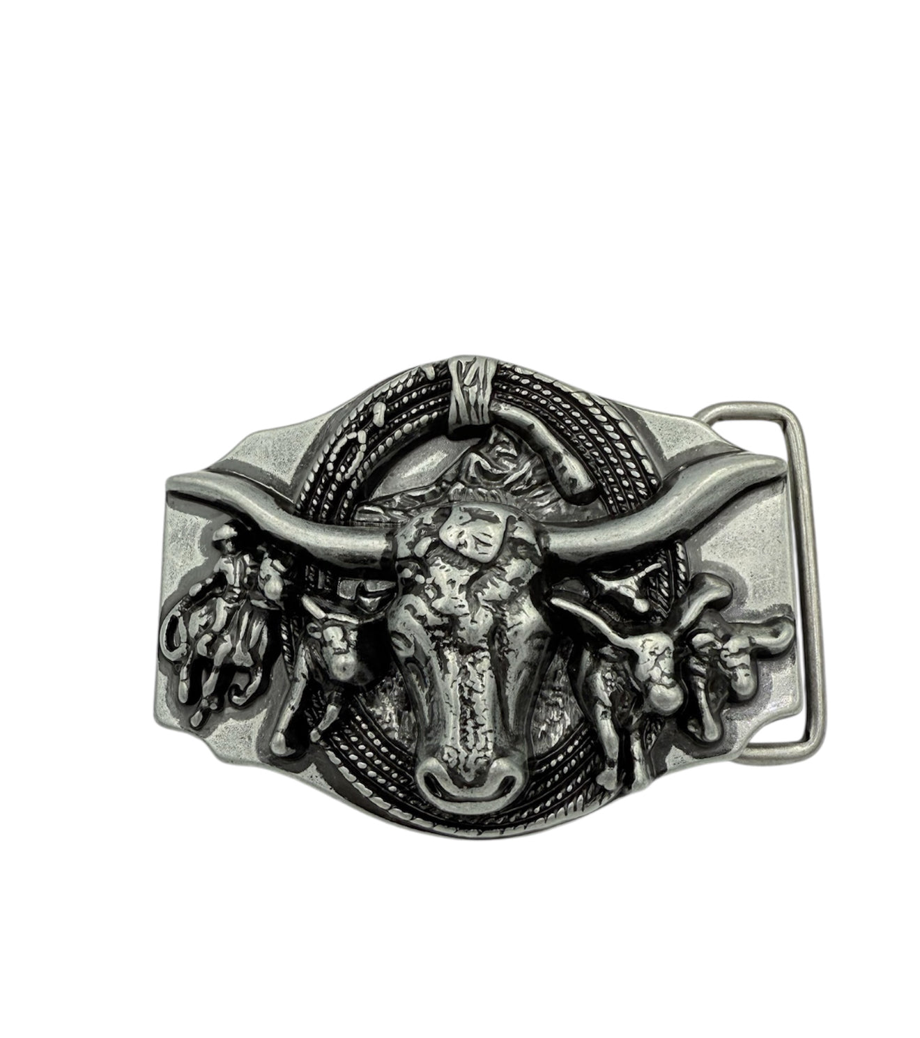 A8251 - Longhorn Antique Western Belt Buckle - Rawhide Western Wear 