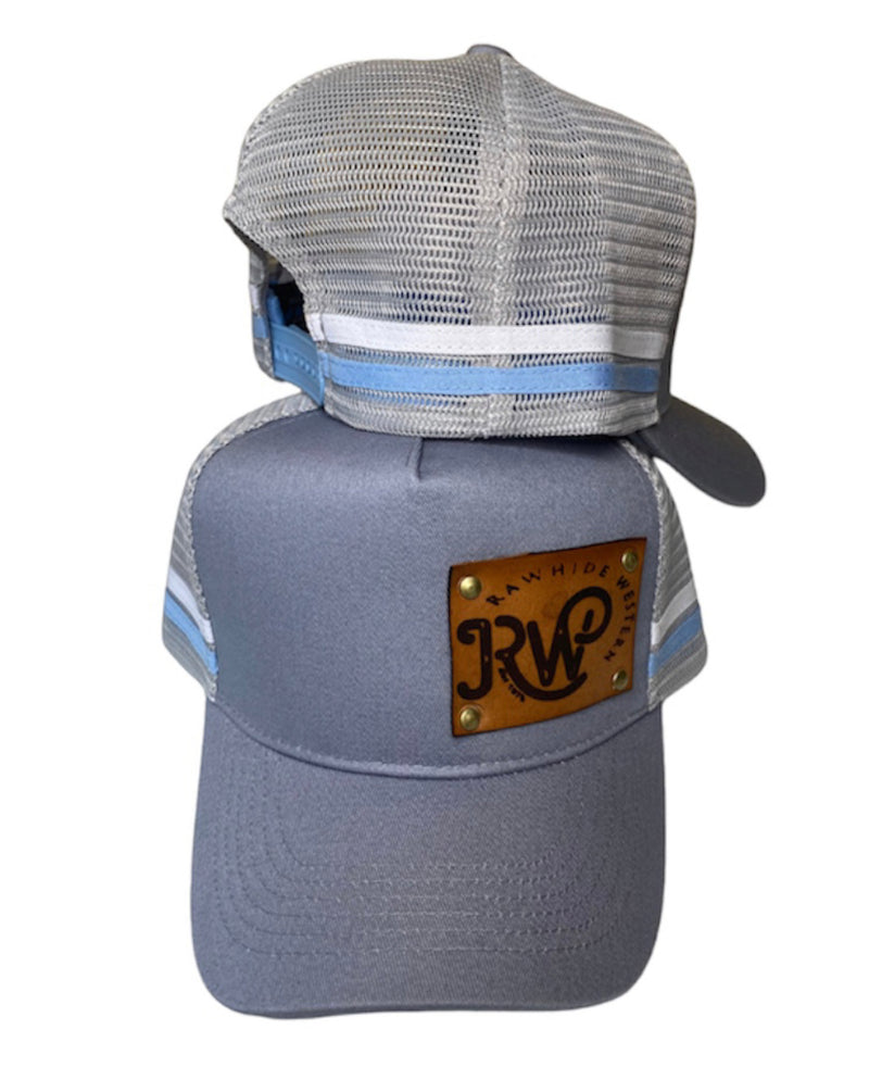 P4114 - Rawhide Leather Patch Country Trucker Cap