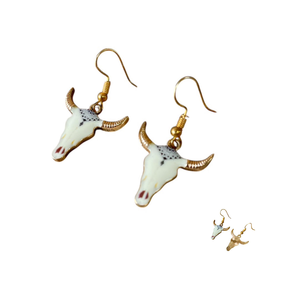 J6439B - Steer Head Earrings