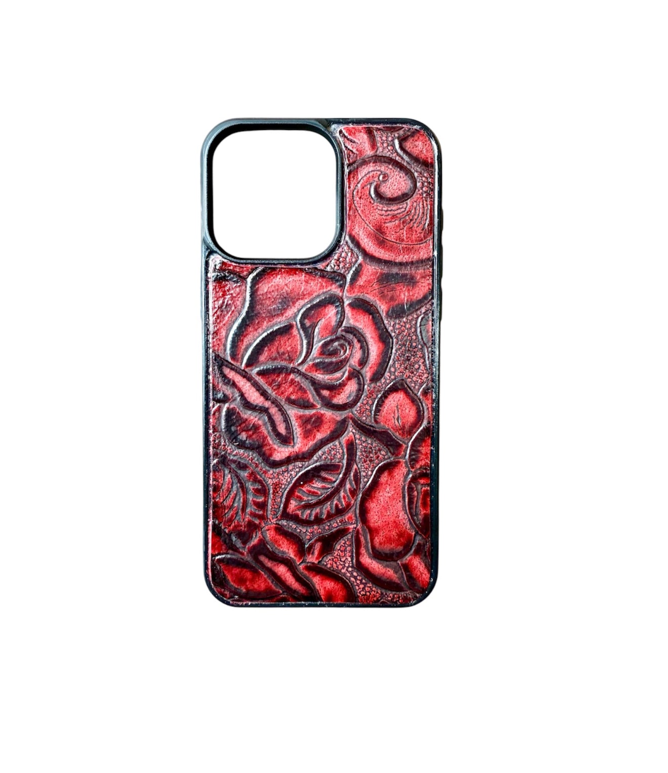 A8605 - IPhone 15 Pro Max Tooled Leather w Rubber Case