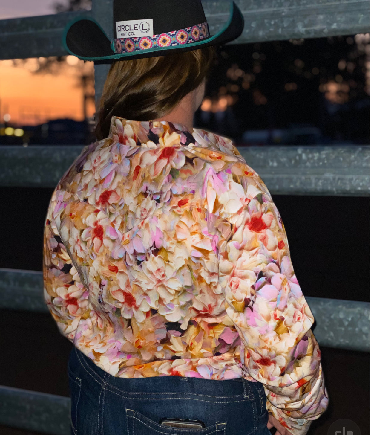L1480 - Floral Ladies Western Arena Shirt