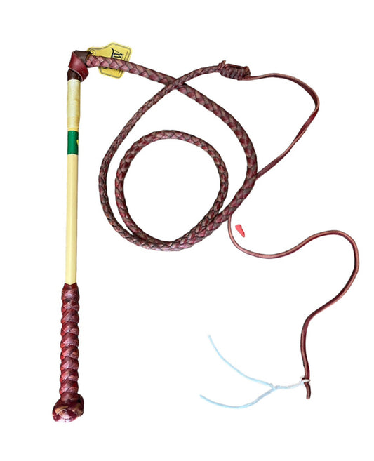 200171 - Red Hide Leather Stock Whip 5ft