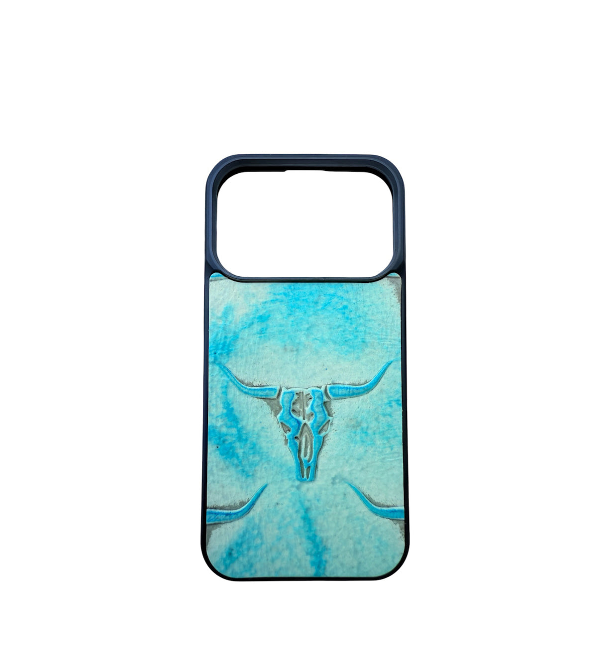 A8962 - IPhone 17 & 18 Pro Tooled Leather w Rubber Case - Rawhide Western Wear 