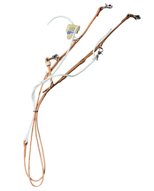 T5221L  - Aust Made Leather German Martingale - Comp Reins Light