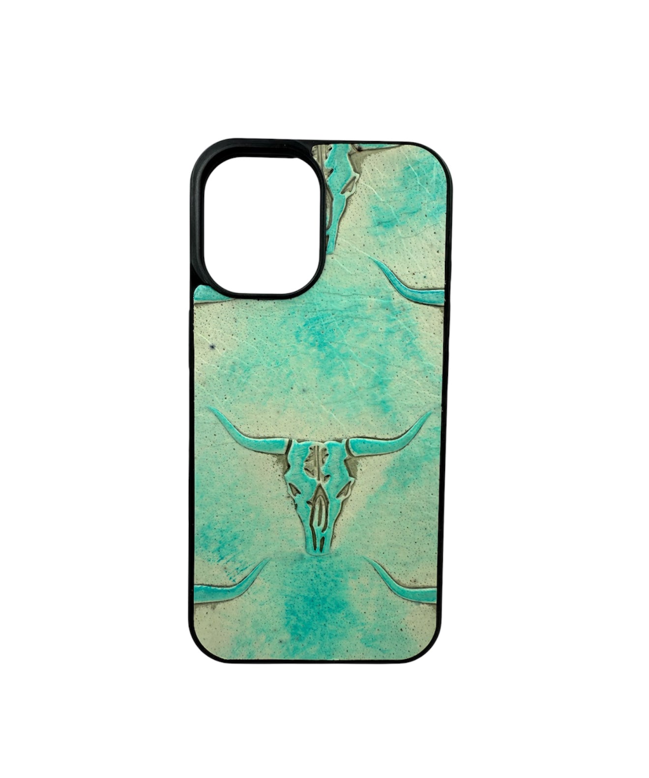 A8804 - IPhone 16 Tooled Leather w Rubber Case - Rawhide Western Wear 
