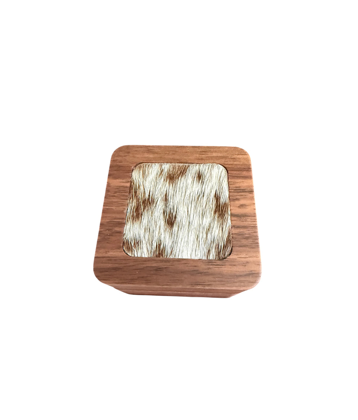 A8775  - 100% Hair On Hide Wooden 2 Ring Box